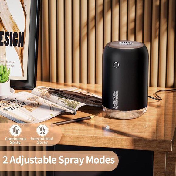 Portable Mini Humidifier, 500ml Desk Plant Humidifier, USB Personal for Bedroom, - Picture 2 of 9
